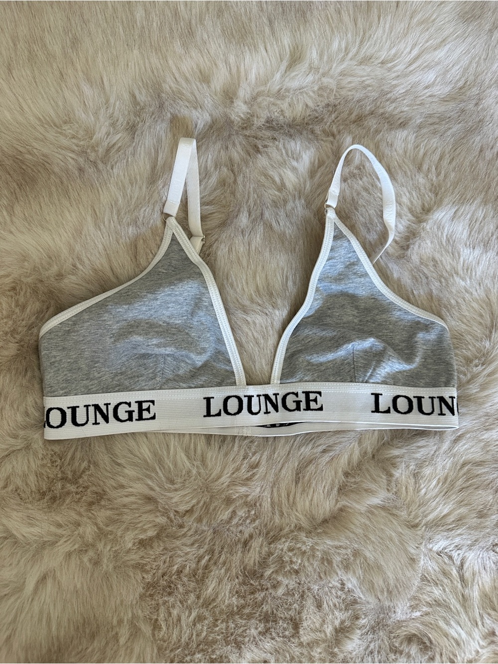 Cotton-Blend Grey Bralette by LOUNGE